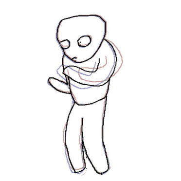間の絵を描いた後